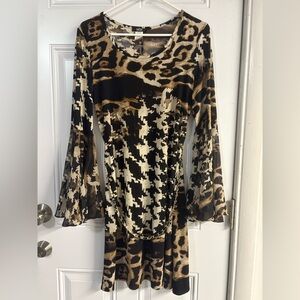 Animal Print Long Sleeve Dress✨